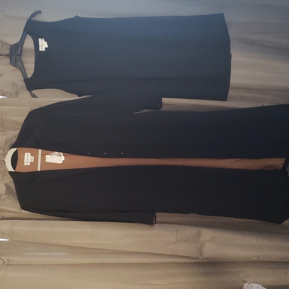 Vintage Gantos Black Dress With Matching Duster - Picture 3 of 6